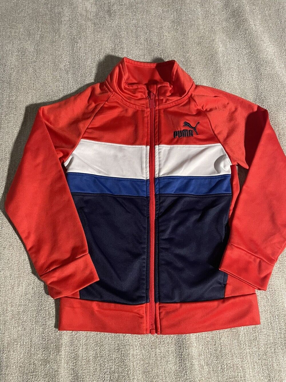 Puma Jacket Youth Size 6 Zip-Up Sweatshirt Red Long sleeve Kids